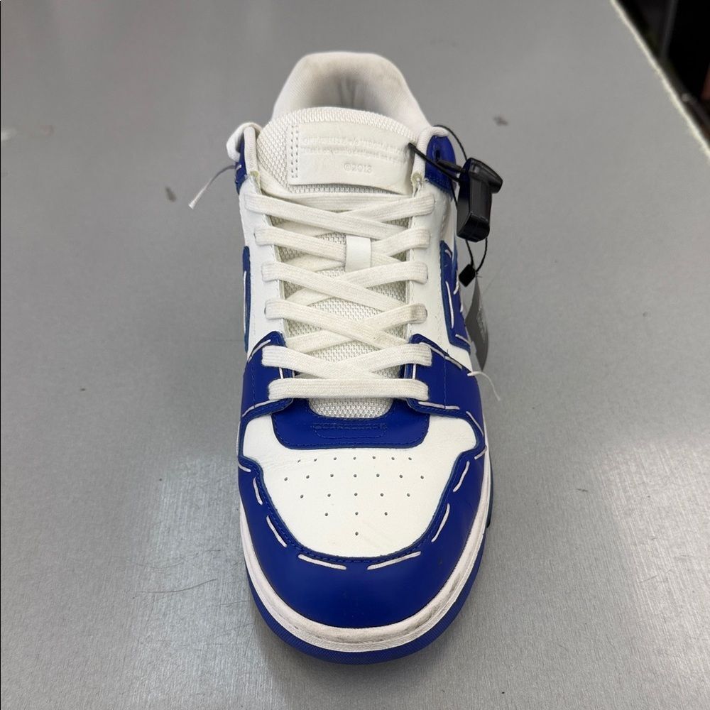 Off-White White and Blue Sneaker with Lock Detail